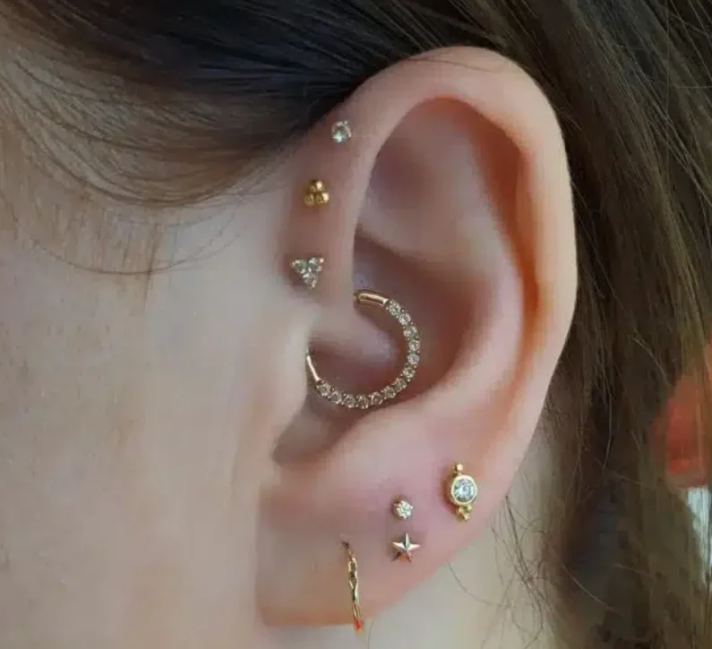 Forward helix piercing