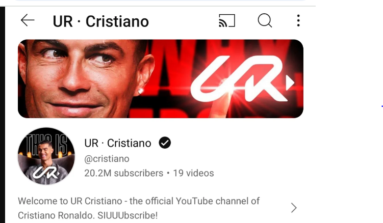 Cristiano Ronaldo Makes Their YouTube Channel and Breaks Records